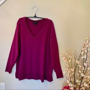 Lane Bryant Magenta Berry V-Neck Tunic Sweater